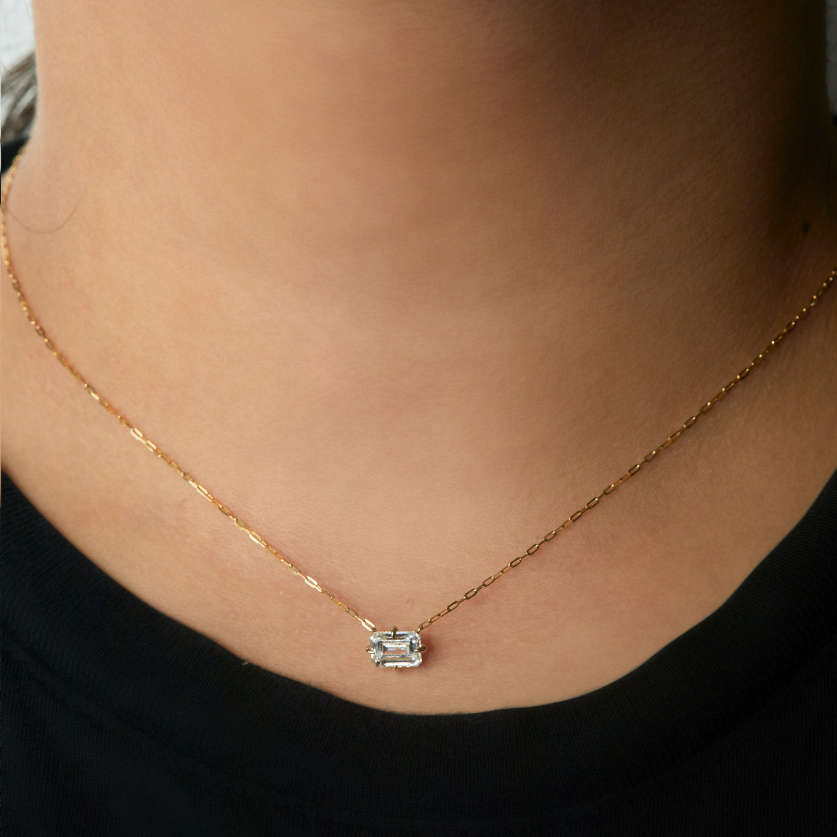 Everyday Emerald Cut Diamond Pendant