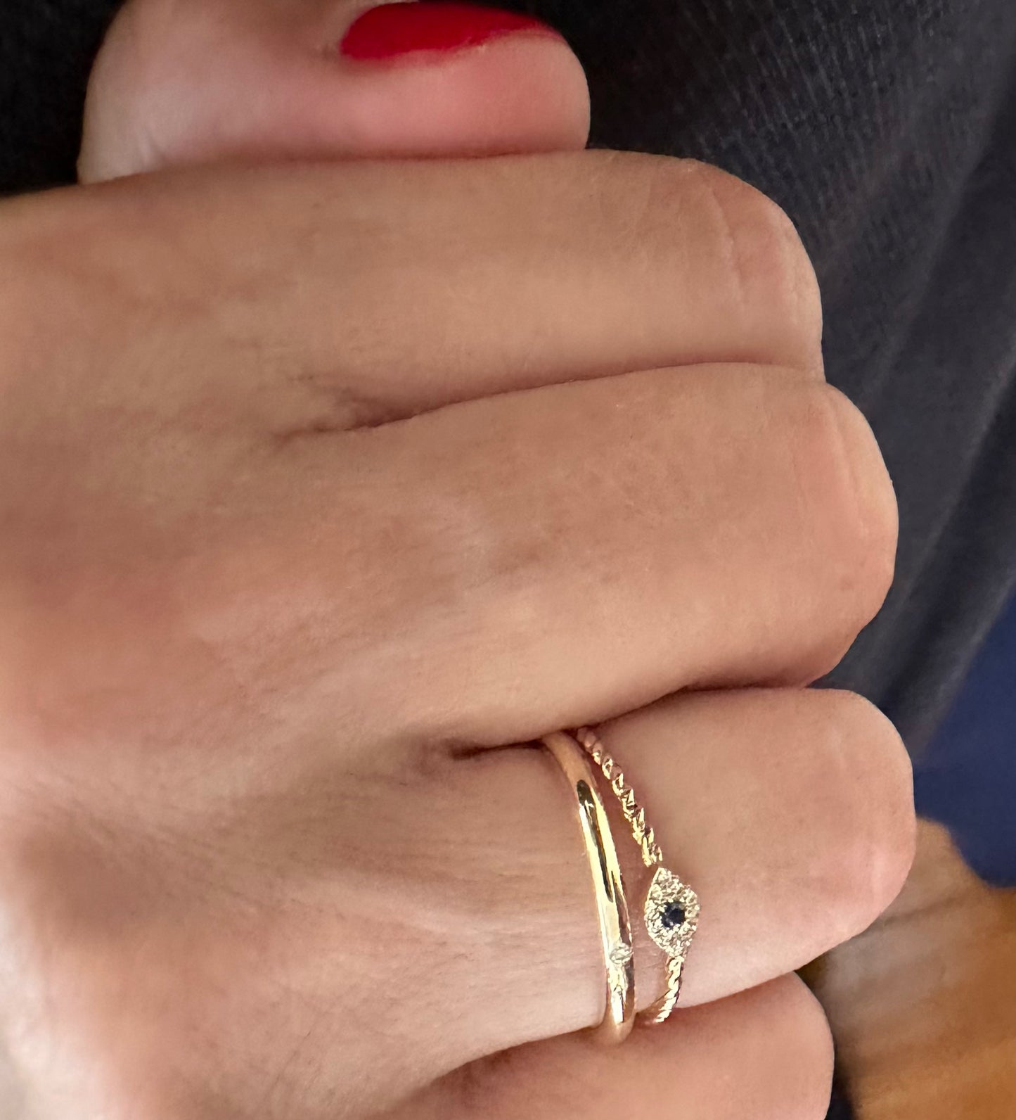 Kelly Evil Eye Stacking Ring