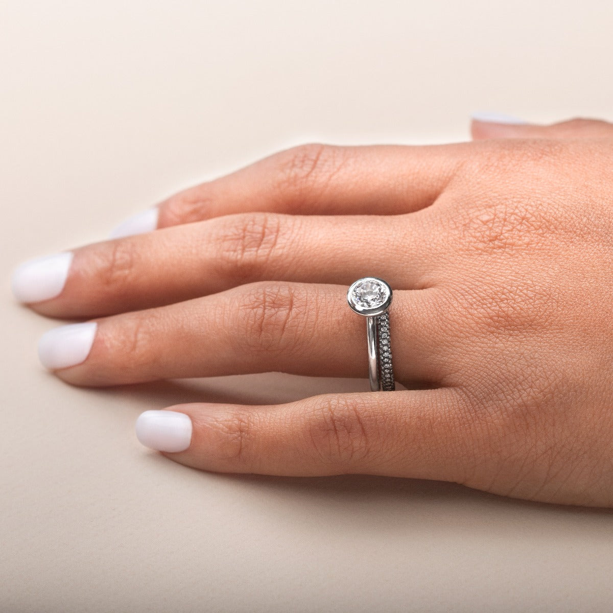JBJ Bezel Diamond Engagement Ring