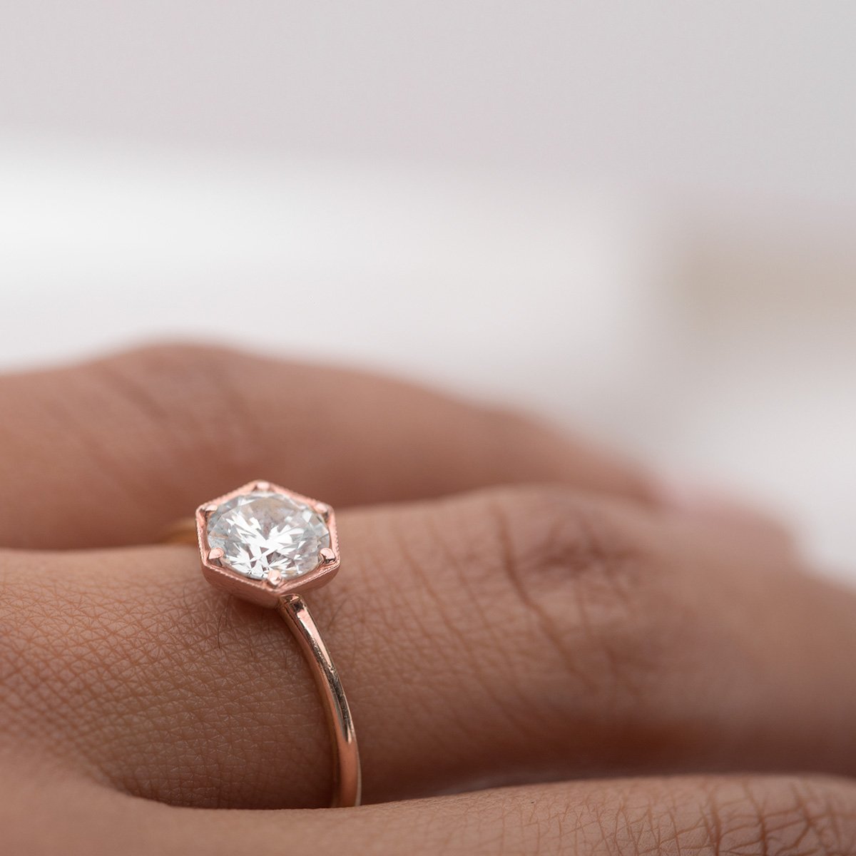 JBJ Semi Bezel Diamond Engagement Ring