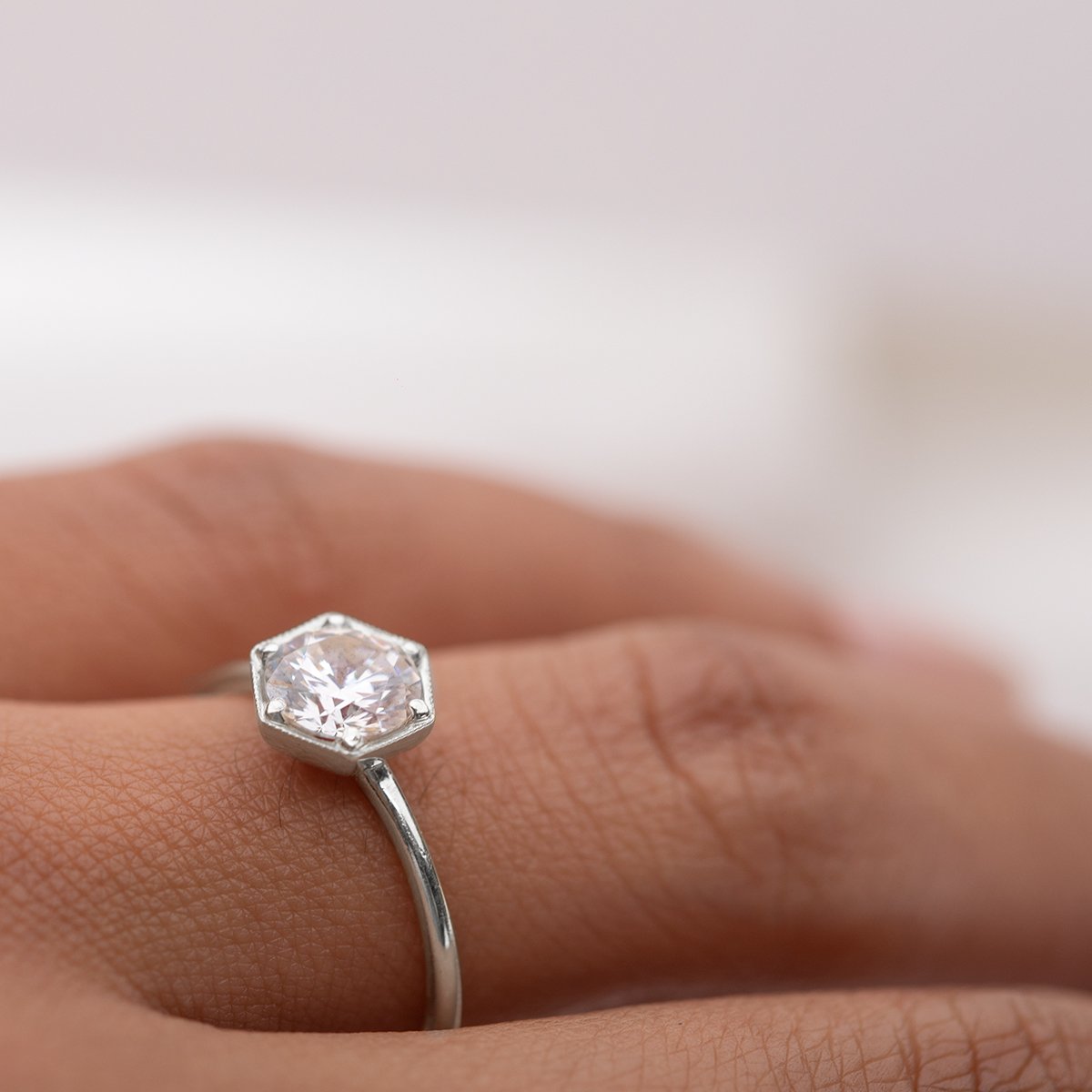 JBJ Semi Bezel Diamond Engagement Ring