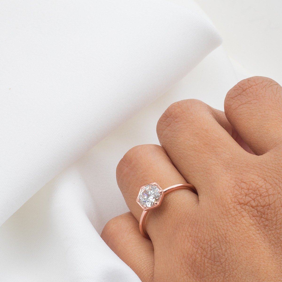 JBJ Semi Bezel Diamond Engagement Ring