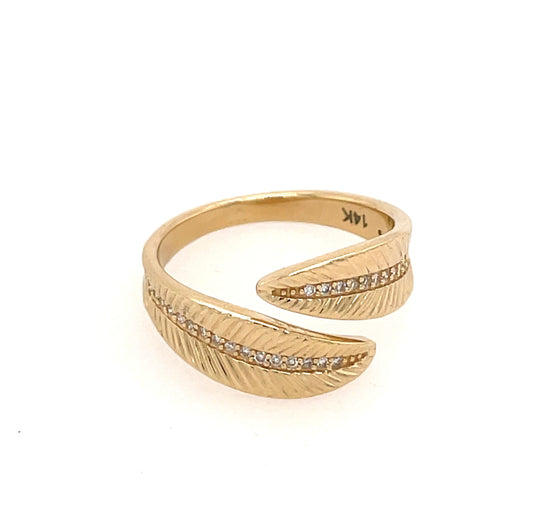 Golden Feather Ring