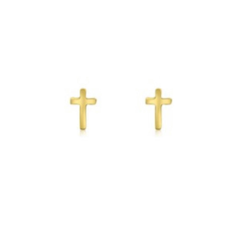 Mini Gold Cross Stud Earrings