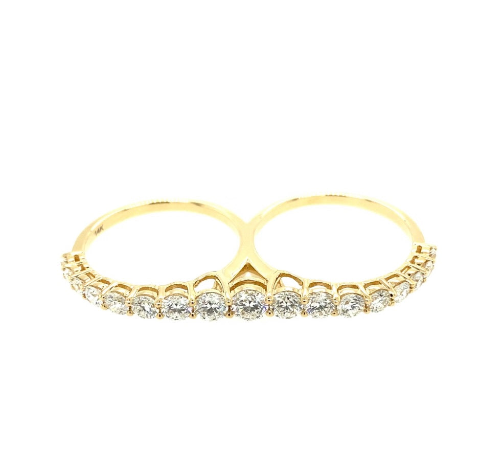 Diamond two finger ring