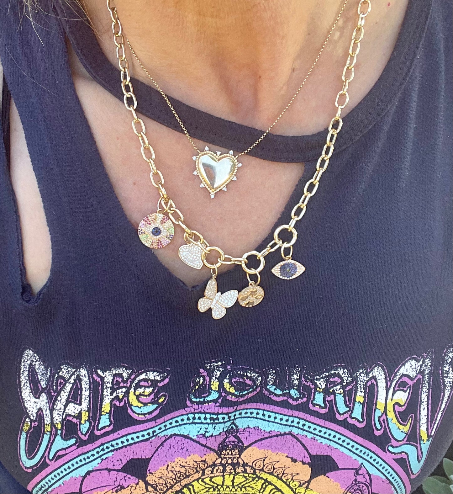 Rainbow Evil Eye Pendant