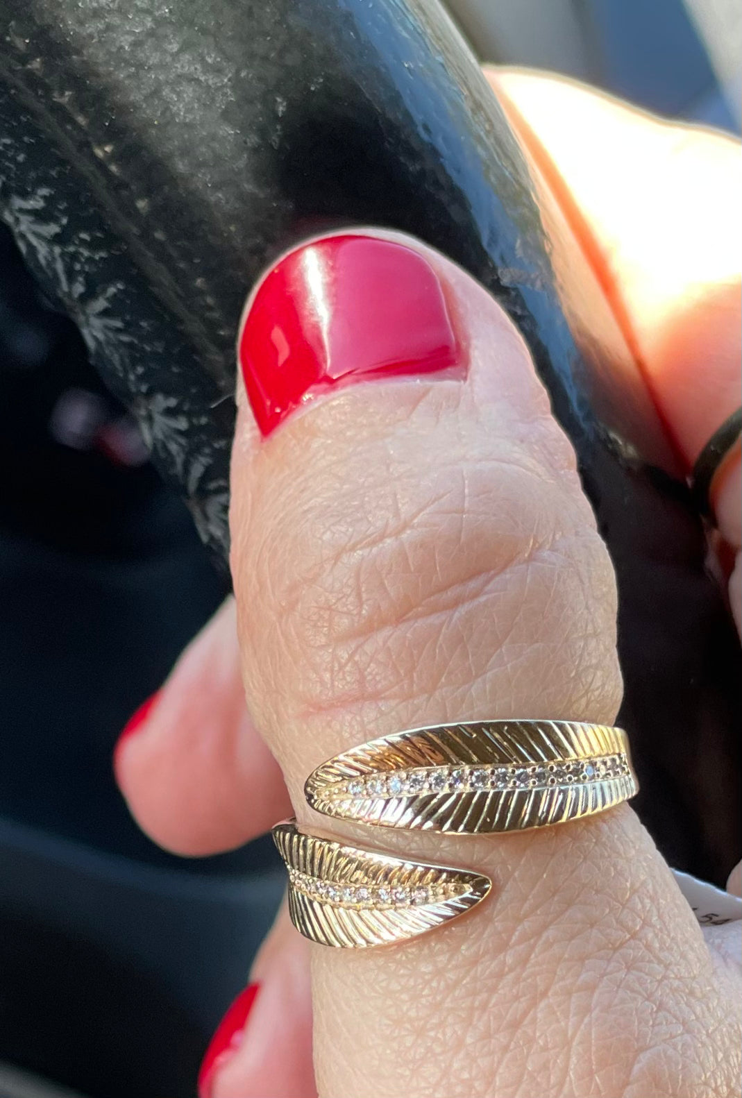 Golden Feather Ring