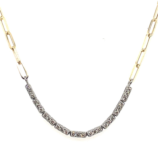 Amber Mixed Metal Diamond Necklace