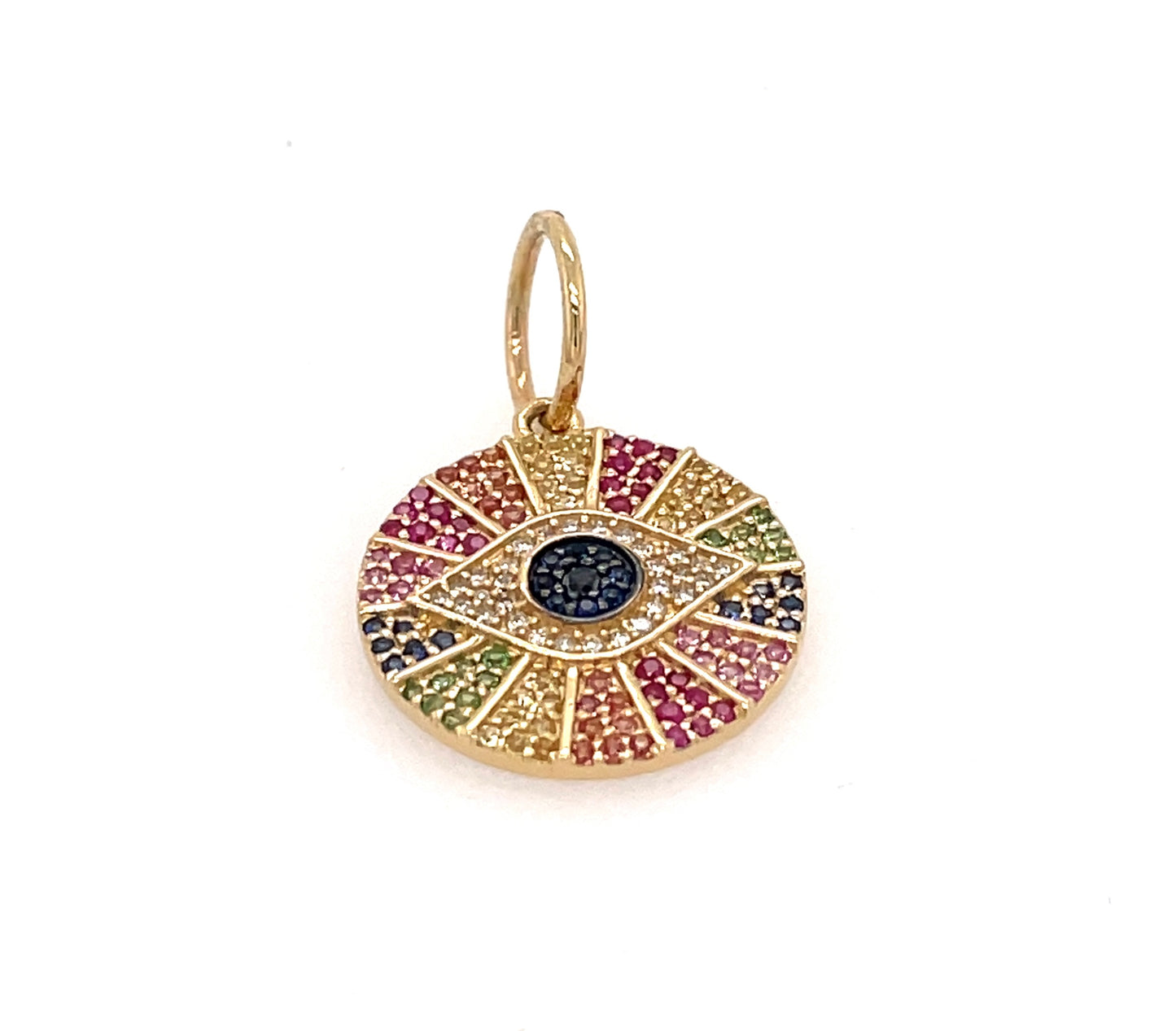 Rainbow Evil Eye Pendant