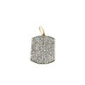 Mixed Metal Diamond Dog Tag Pendant