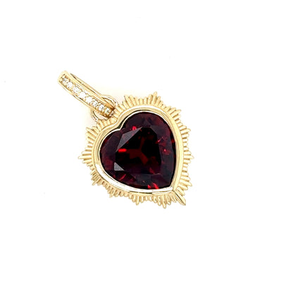 Fallon Topaz and Diamond Heart Pendant