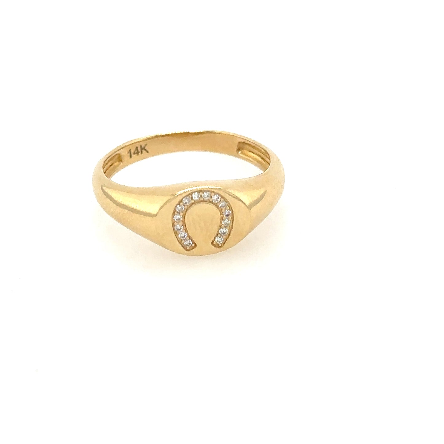 Rodeo Diamond Horseshoe Signet Ring