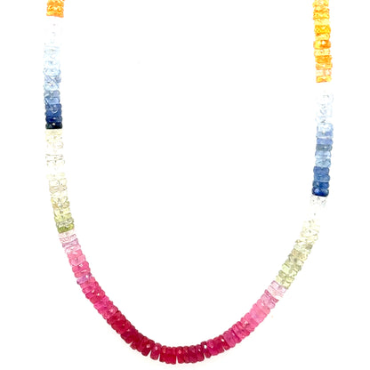 Multi Color Beaded Sapphire Necklace