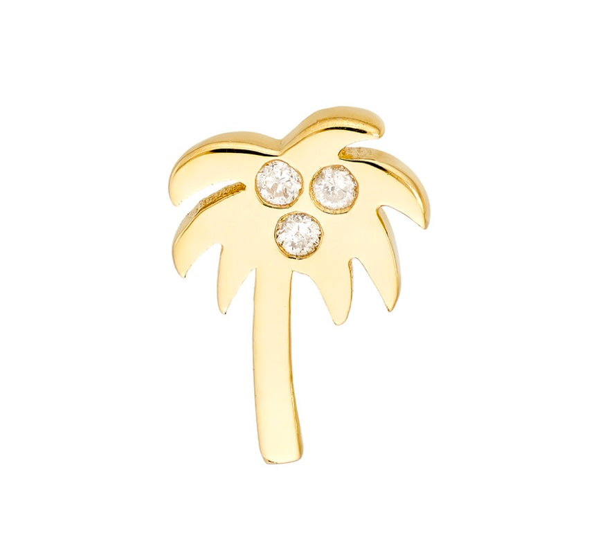 Diamond Palm Tree Stud Earrings