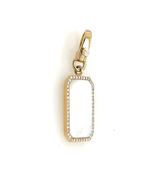Mother of Pearl Enhancer Dog Tag Pendant