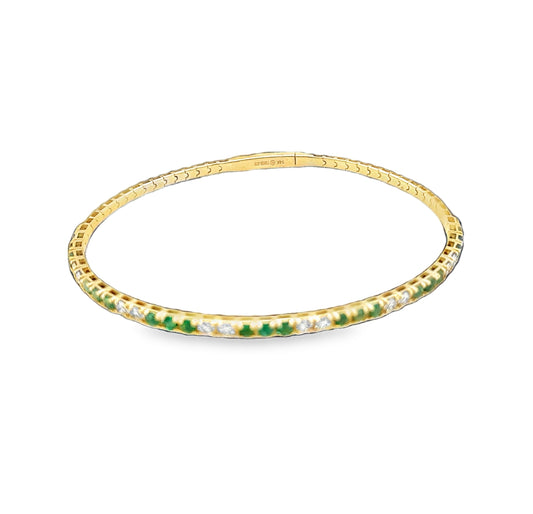 Emerald & Diamond Flexi Bracelet