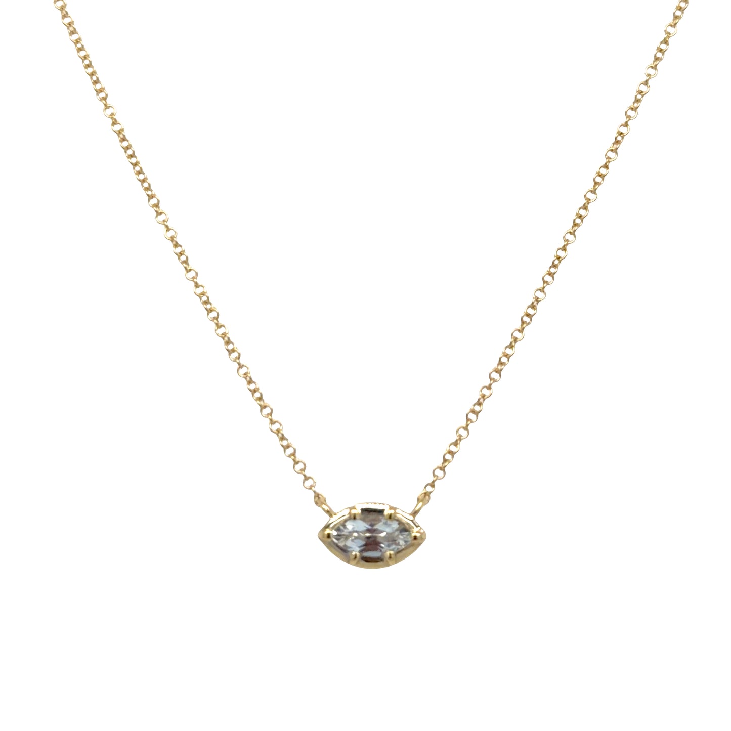 Gigi - White Topaz Solitaire Necklace