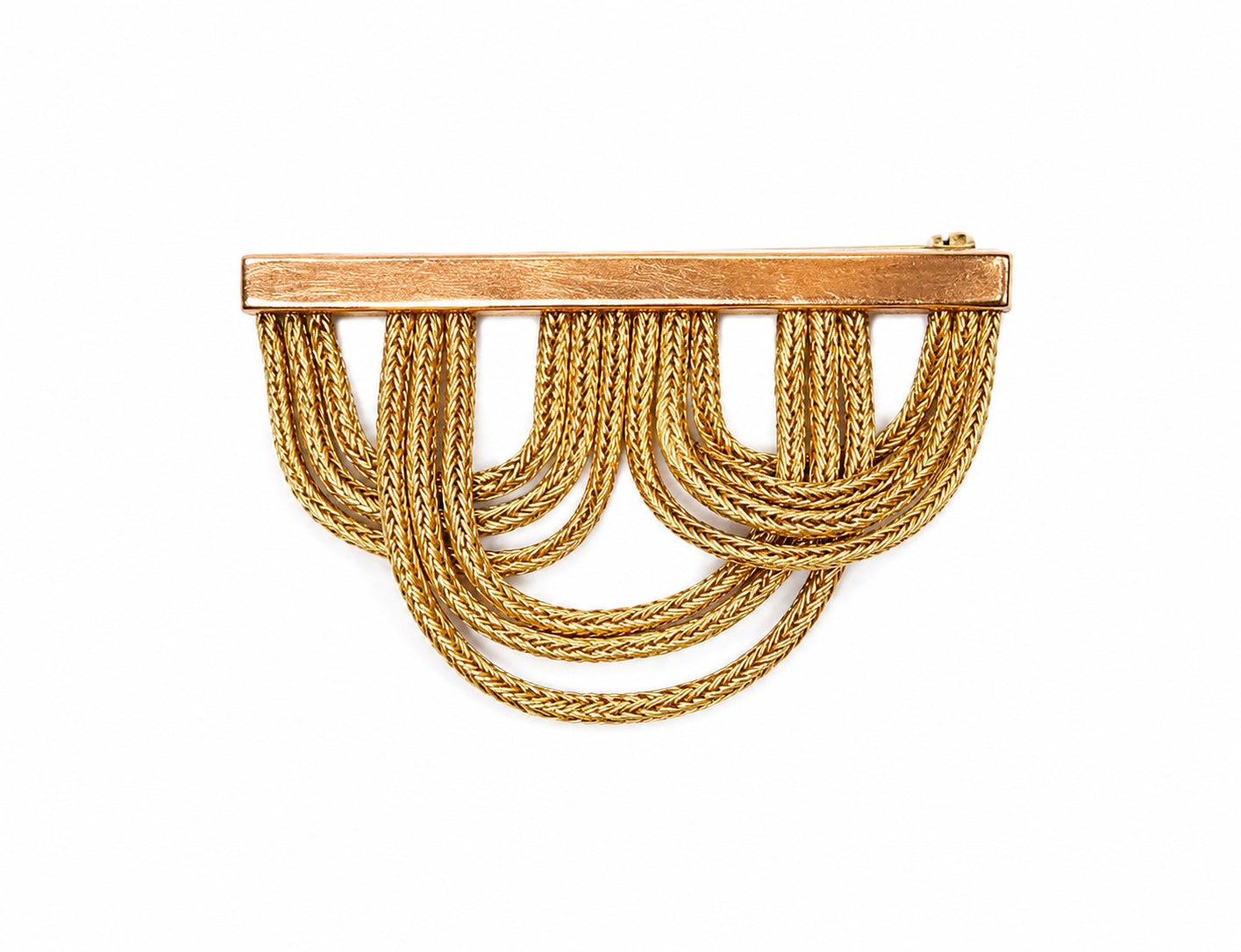 French Vintage Draped Chain Brooch