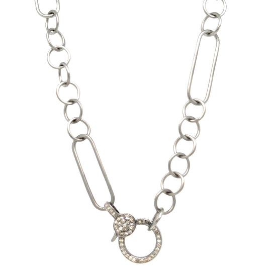 Jess Sterling Silver Chain with Diamond Clasp