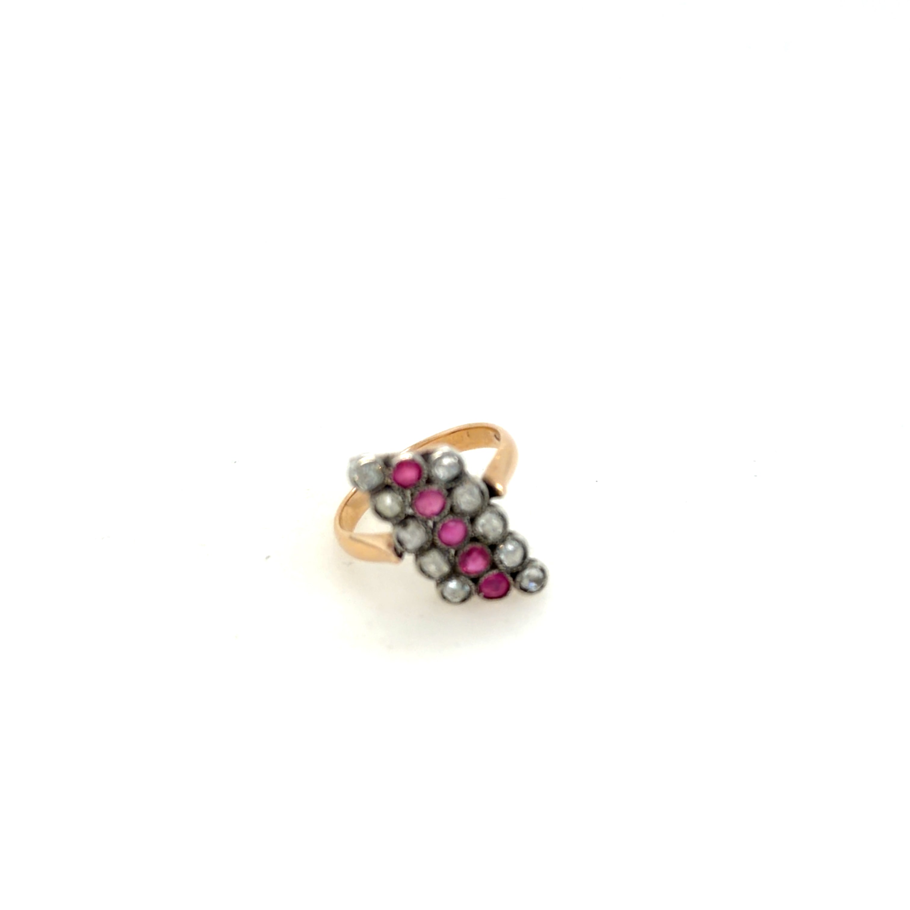 Vintage Italian Ruby & Diamond Ring