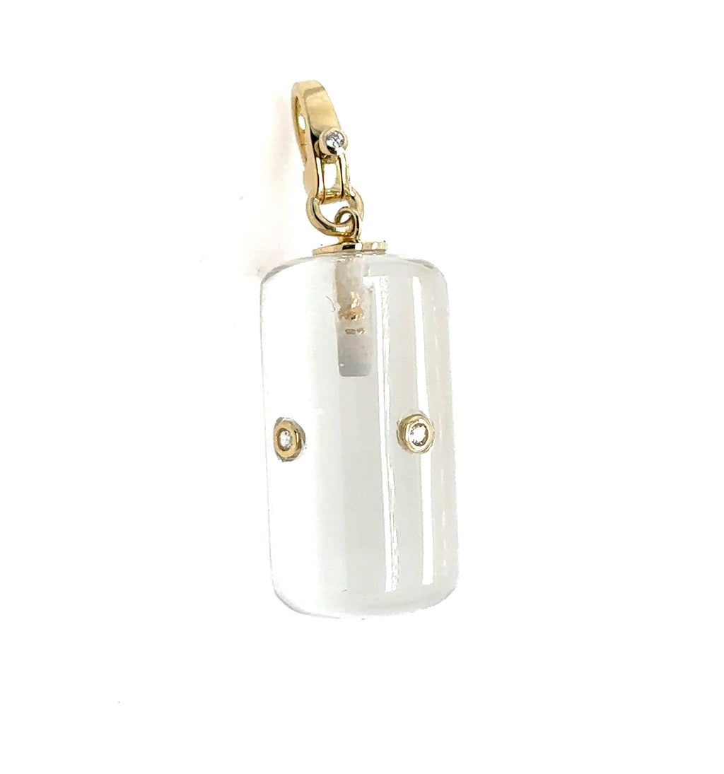 Cylinder Crystal & Diamond Enhancer Pendant