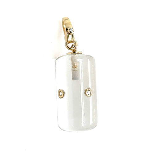 Cylinder Crystal & Diamond Enhancer Pendant