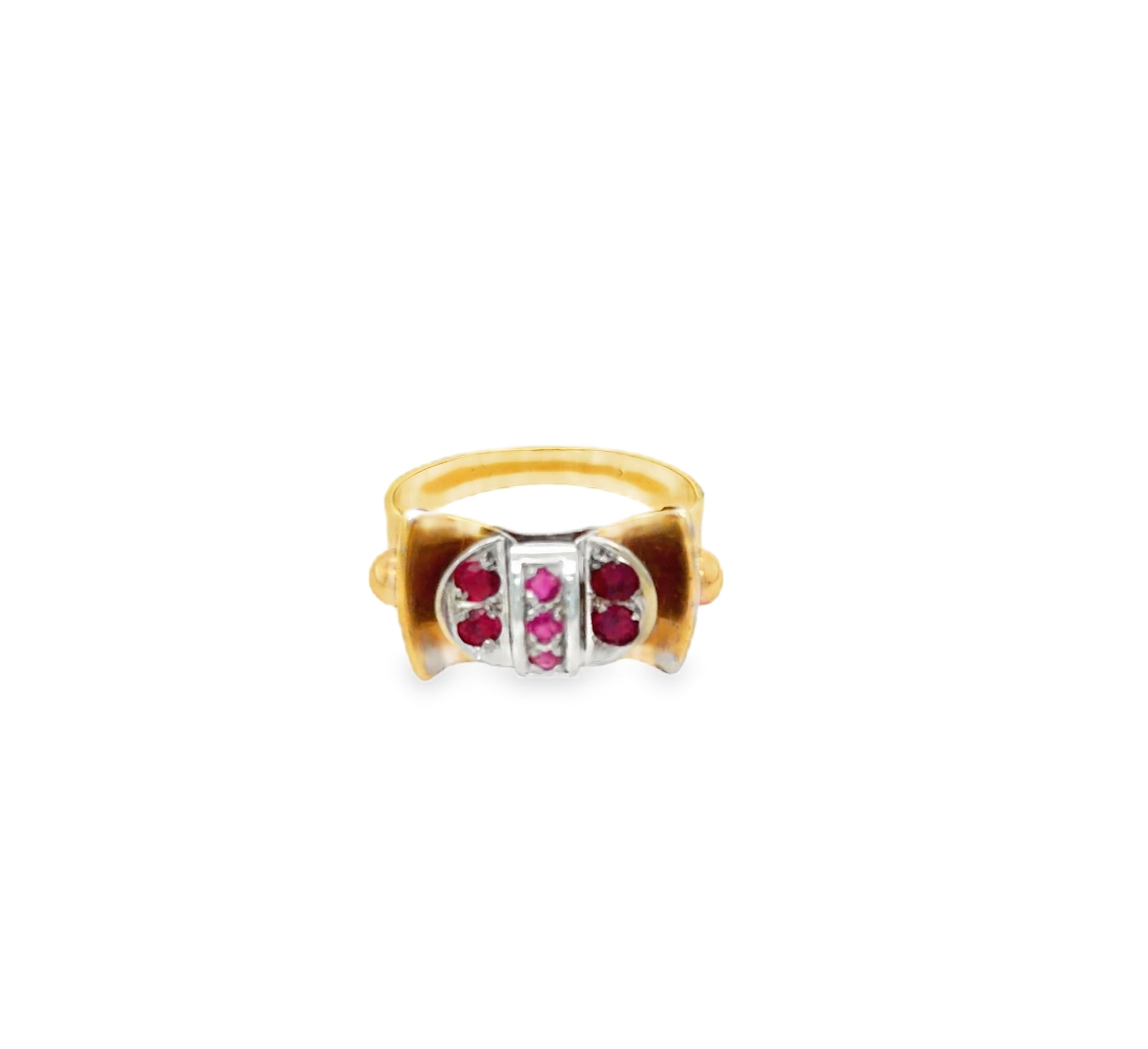 Vintage French Ruby Ring 18k Gold