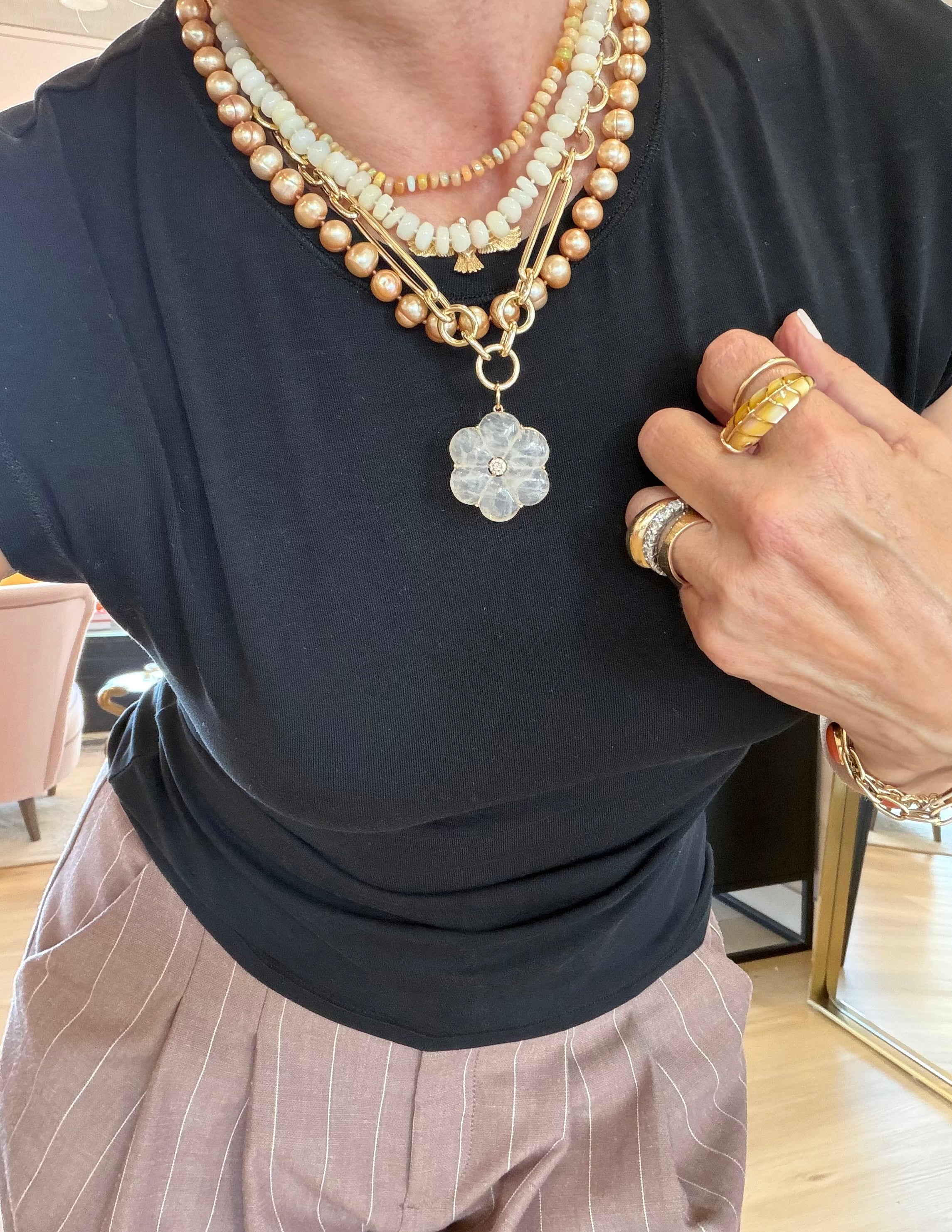 Golden Fresh Water Pearl Necklace