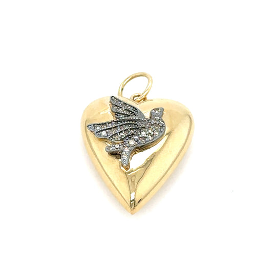Marie Mixed Metal Dove Pendant