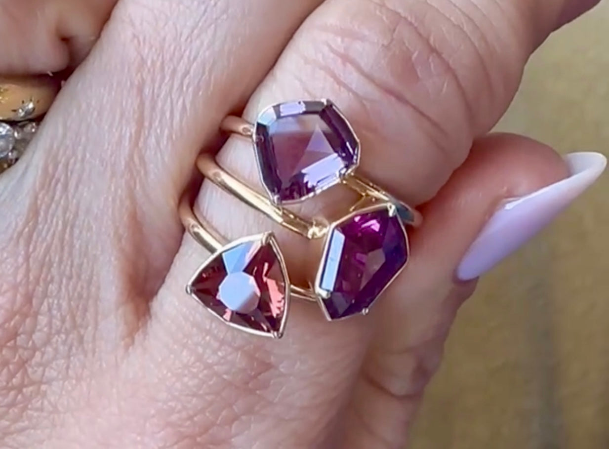 Inspire - Rhodolite Garnet Shield Ring