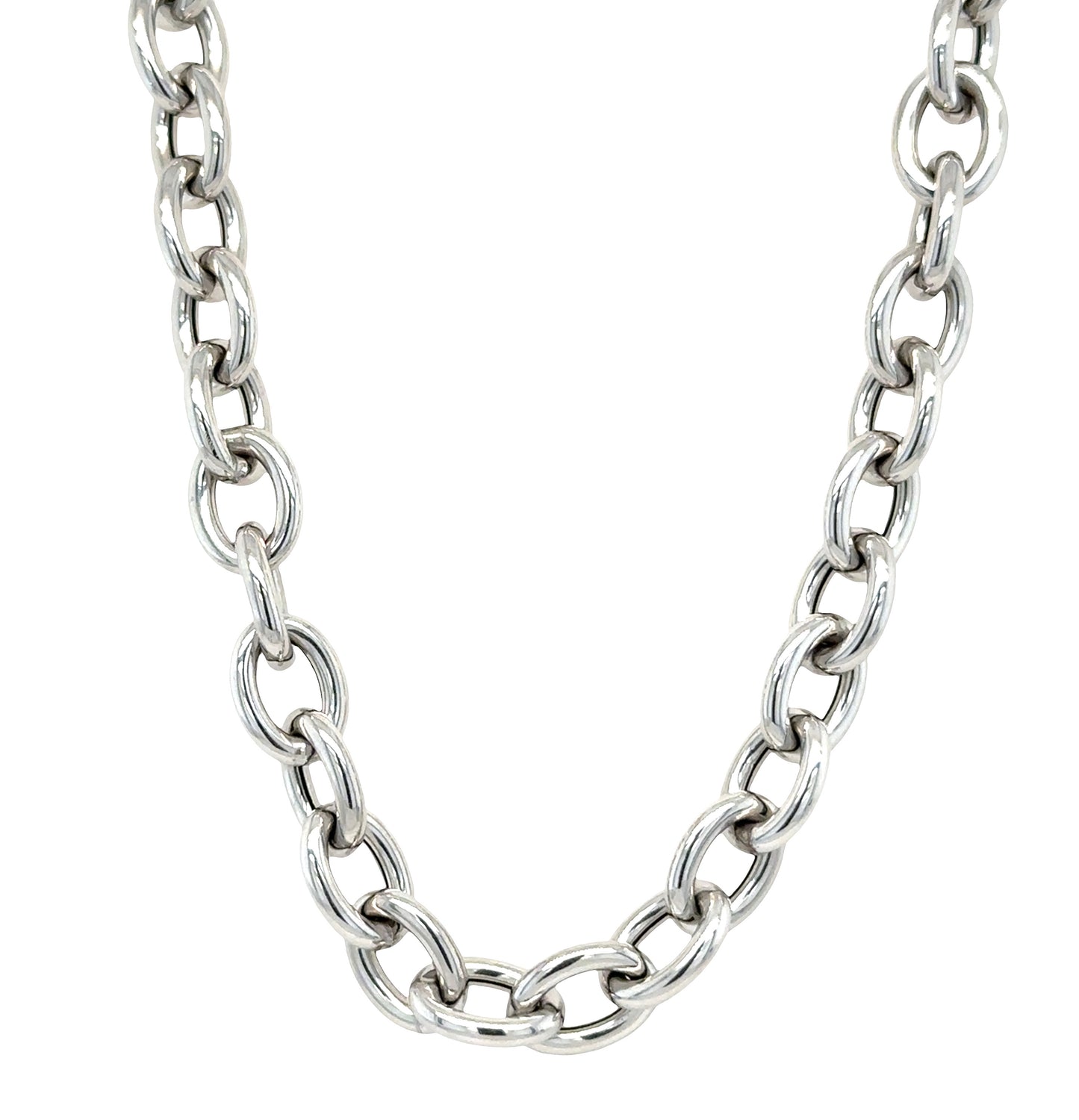 Classic 14k White Gold Oval Link Chain