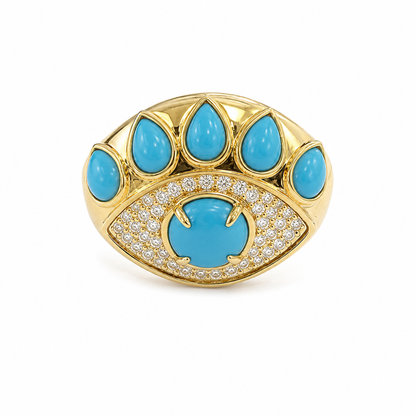 14k Guardian Evil Eye Ring