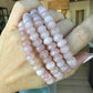 Breast Cancer Awareness Rose Quartz Beaded Stretch Bracelet