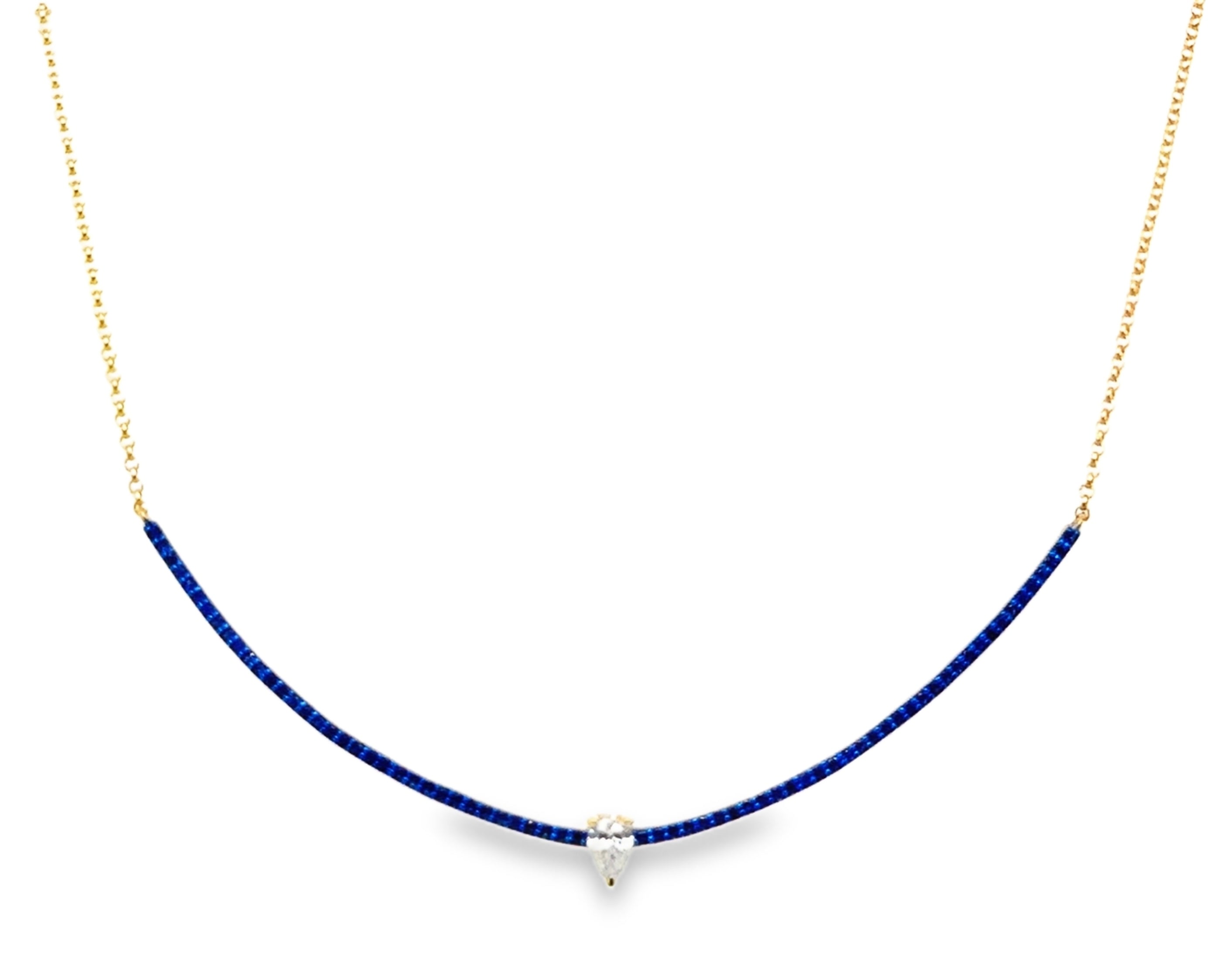 Heidi Sapphire & Diamond Curve Necklace