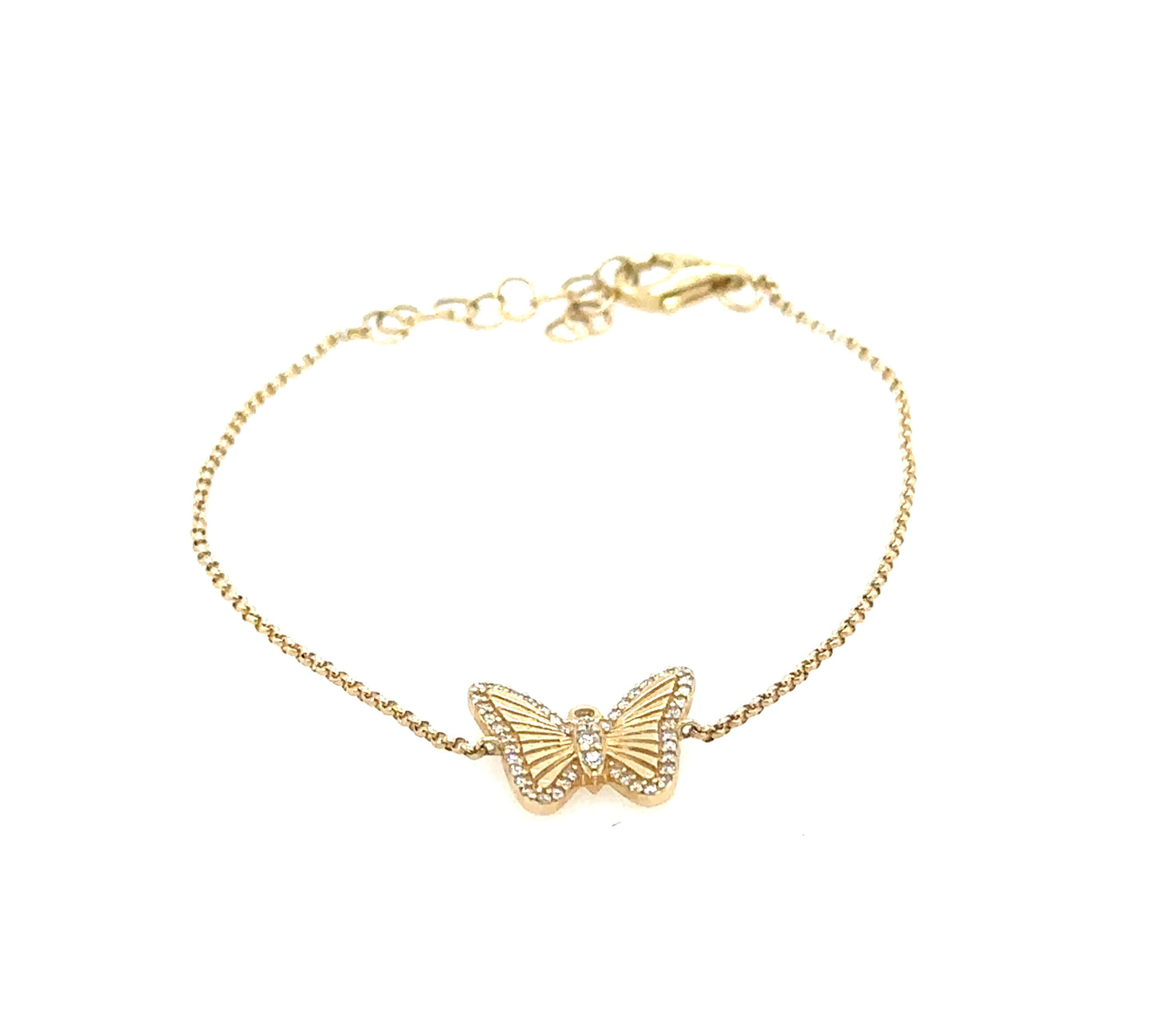 Anna 14k Gold and Diamond Butterfly Bracelet