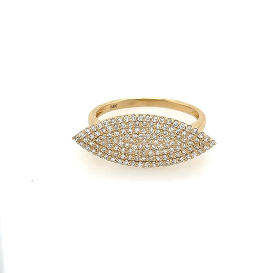 East West Pave Diamond Ring