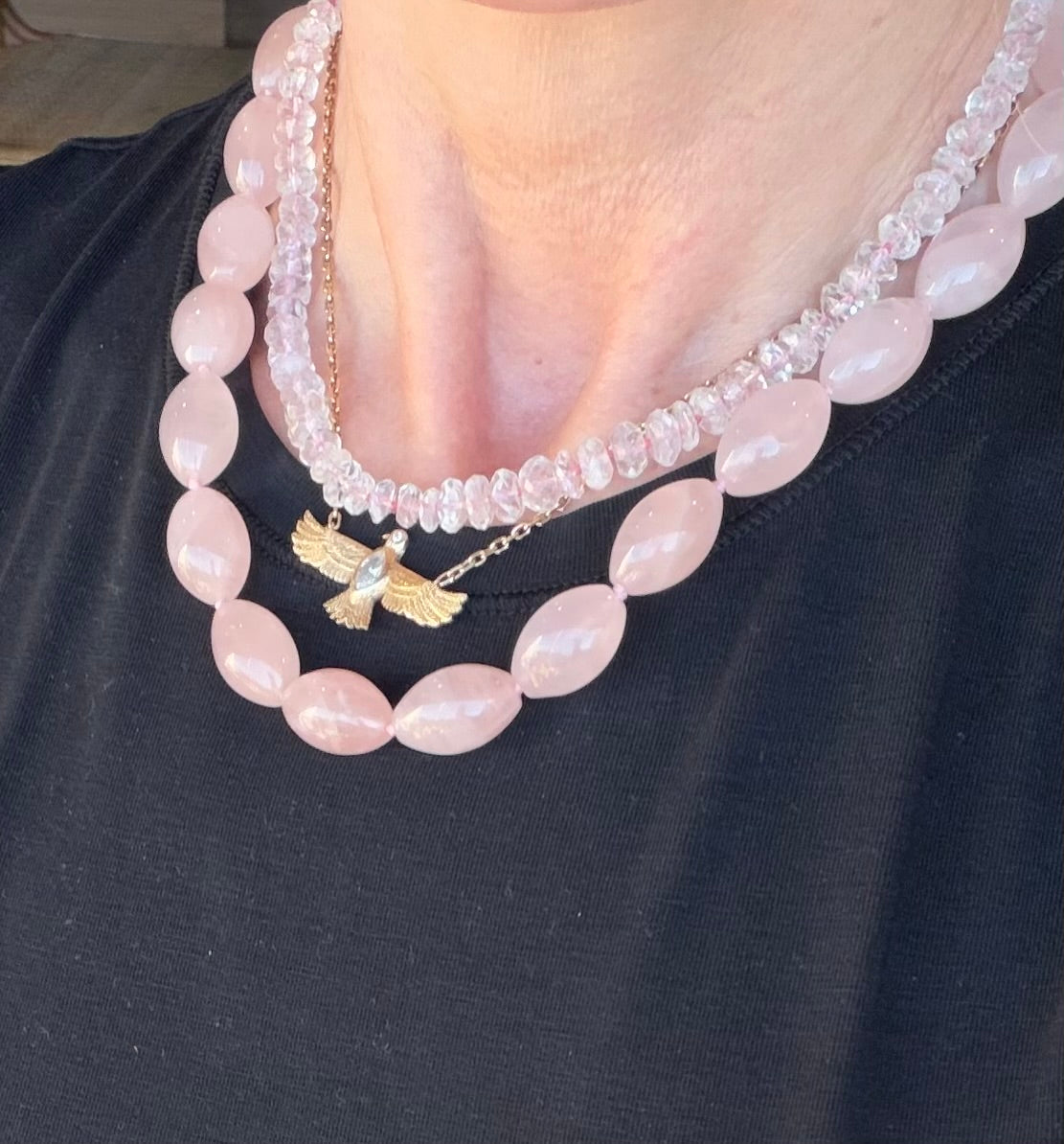 Morganite Bead Necklace