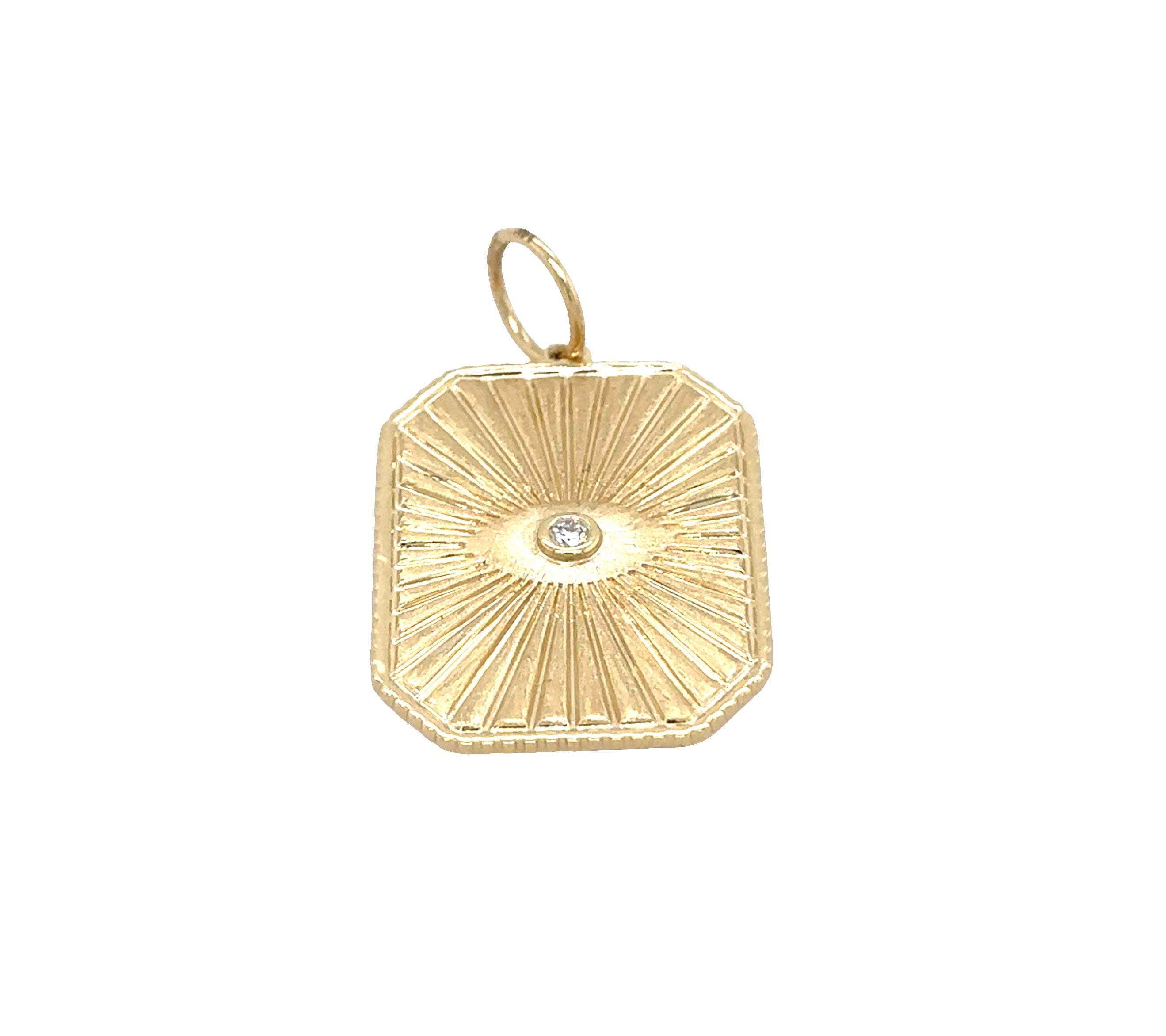 Fluted Evil Eye Pendant – 14K Yellow Gold