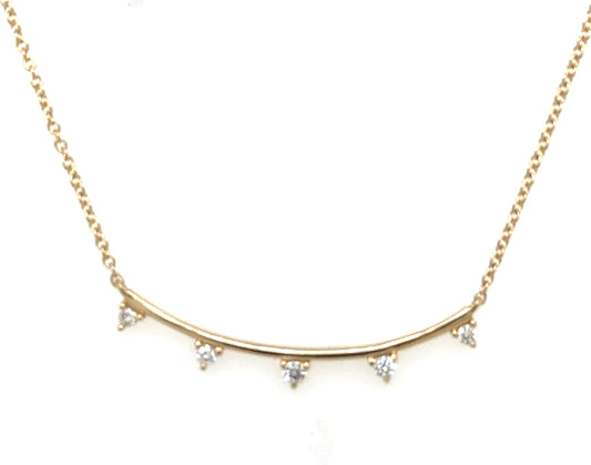 Curved Bar Diamond Necklace