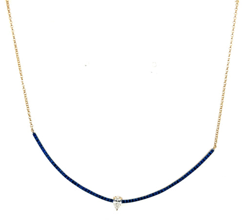 Heidi Sapphire & Diamond Curve Necklace