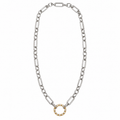 Mixed Metal Diamond Enhancer Link Necklace