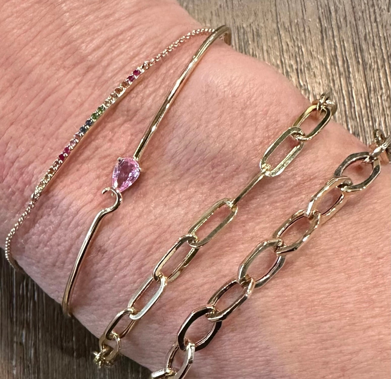 Shiv 14k Yellow Gold Paperclip Bracelet