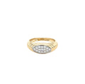 Diamond Fluted Pinky Ring – 14K Yellow Gold