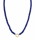 14K Lapis Beads Hexagon Necklace