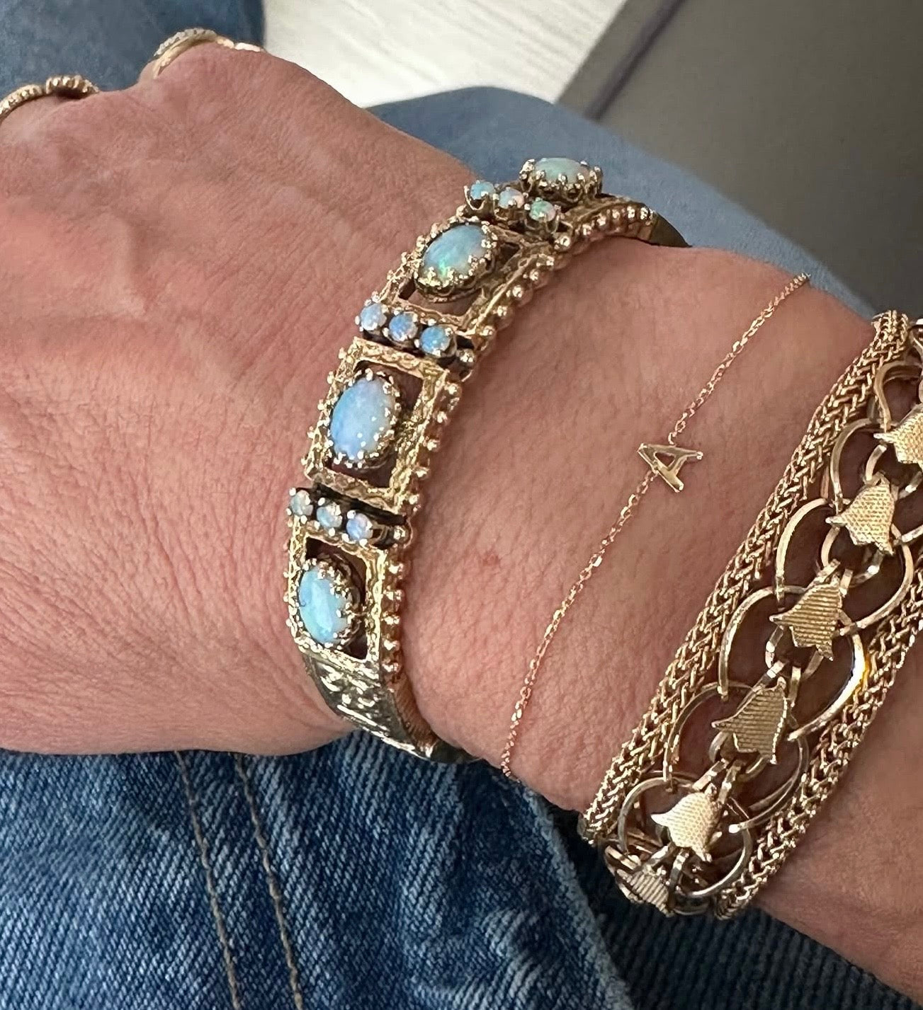 Vintage 14K Gold Woven Link Bracelet