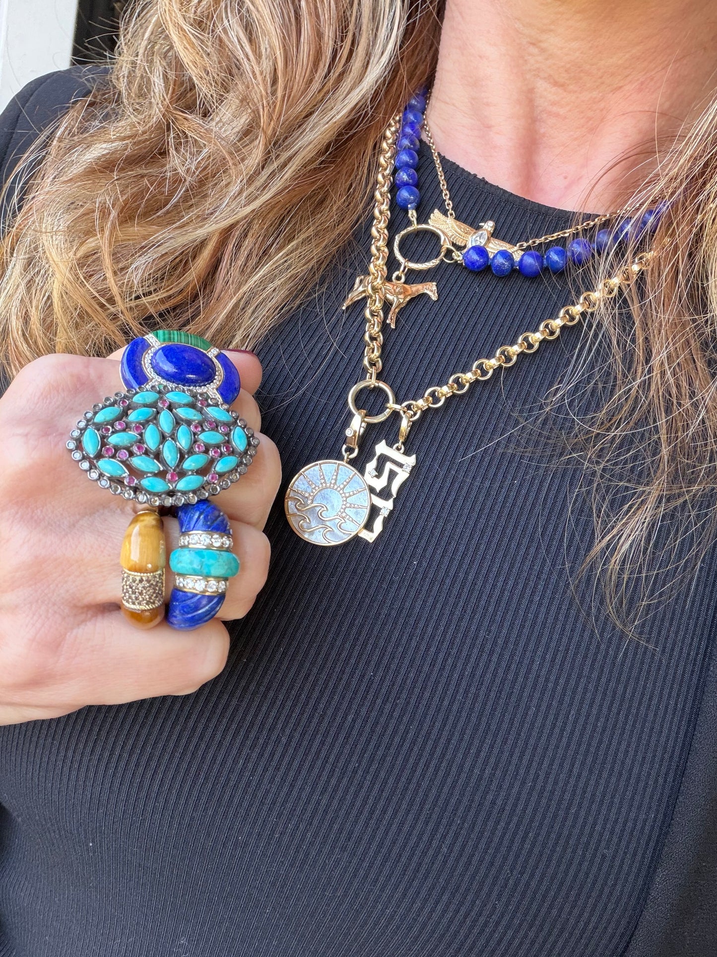 One of a Kind Lapis & Malachite Ring