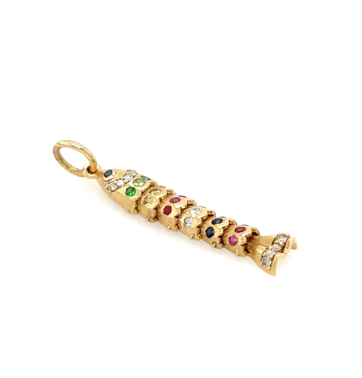 Gina Multi Color Sapphire Fish Pendant