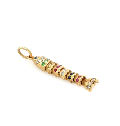 Gina Multi Color Sapphire Fish Pendant