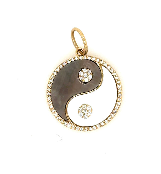 Two Tone Mother of Pearl Yin Yang Pendant