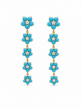 Turquoise & Diamond Forget Me Not Earrings